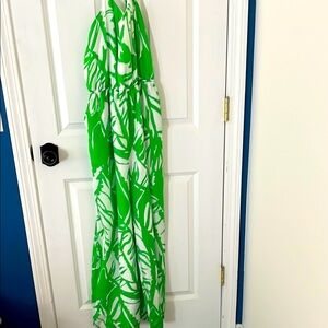 Lilly for target Green and White Leaf Print Maxi Dress